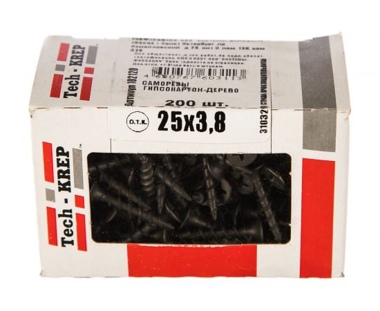 Саморез Tech-Krep ШСГД 3,8х25 200 шт, коробка с окном 102120 – изображение 2