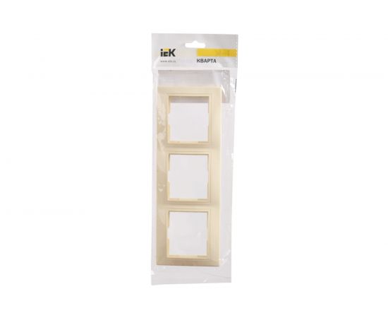 Горизонтальная 3местная рамка IEK КВАРТА кремовый EMK30-K33-DM – изображение 3