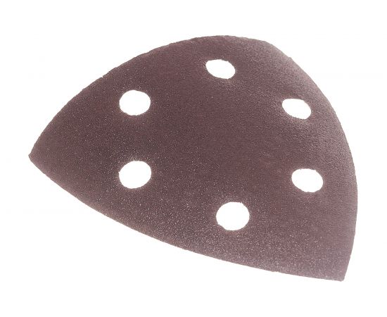 Треугольник абразивный на ворсовой подложке под липучку (5 шт; 93 мм; P180; 6 отв) MATRIX 73864 – изображение 3