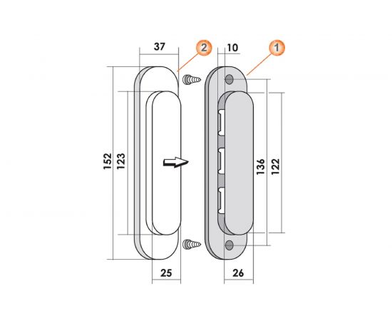 Ручка для раздвижных дверей MORELLI MHS150 W цвет - белый 9012757 – изображение 4