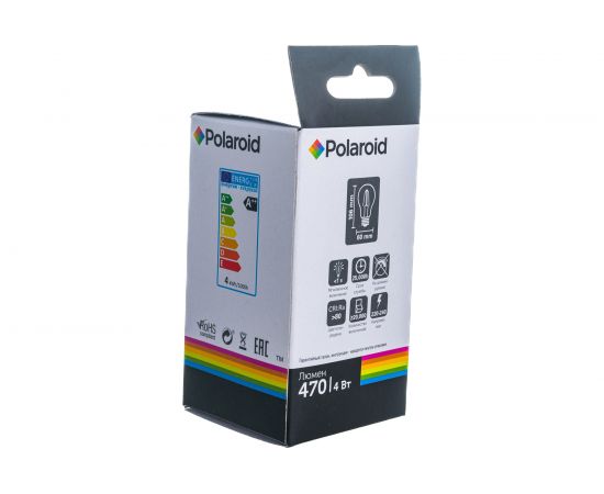Светодиодная лампа Polaroid 220V FIL A60 4W 3000K E27 470lm PL-A60F4273 – изображение 4