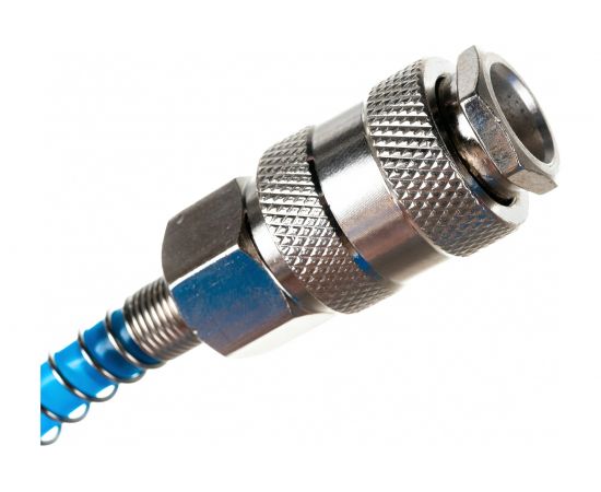 Шланг спиральный синий с быстросъемными соединениями профи (20 м; 5х8 мм; 20 бар) Pegas pneumatic 4915 – изображение 4