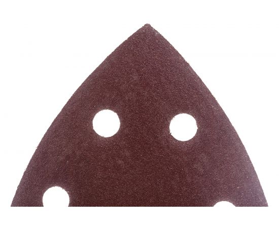 Треугольник абразивный на ворсовой подложке под липучку (5 шт; 93 мм; P180; 6 отв) MATRIX 73864 – изображение 4