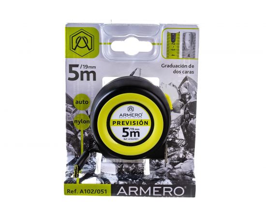 Рулетка Armero с автоблокировкой, 5м/19мм, мини, магнит, нейлон A102/051 – изображение 6