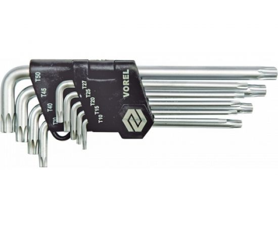 Набор шестигранников VOREL ТОRХ-SECURITY CrV Т10-Т50 56478 
