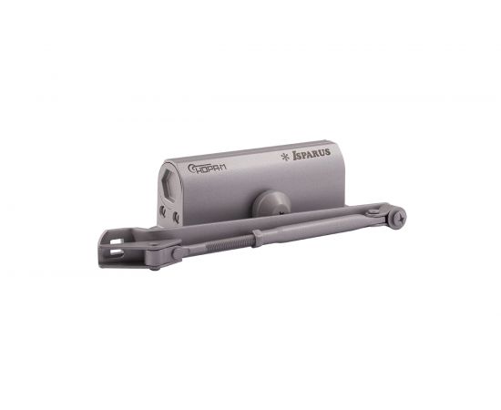 Дверной доводчик ISPARUS 430 морозостойкий, для дверей от 50 до 110 кг, серый 16820 