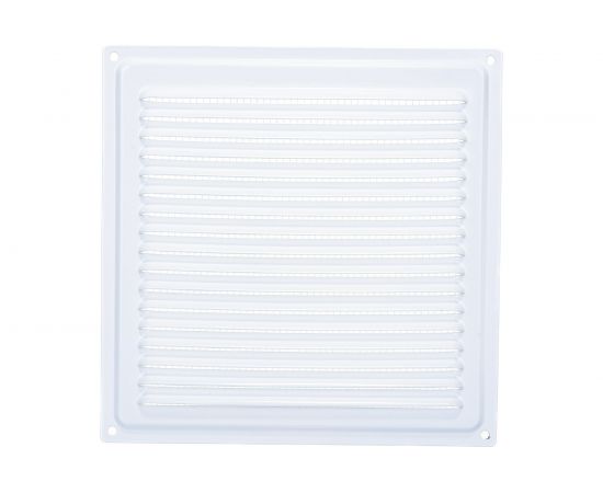 Решётка металлическая с сеткой (200 x 200; белая) Эвент ВРС 