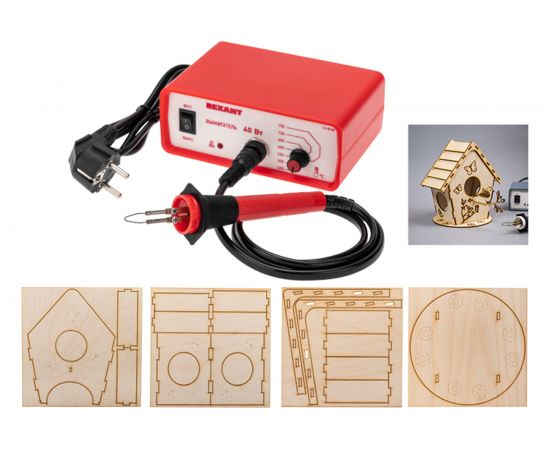 Набор для выжигания аппарат REXANT и 3D модель Кормушка для птиц 12-0934-2 