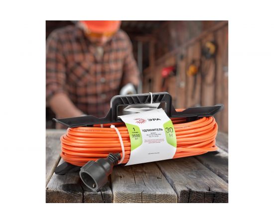 Силовой удлинитель ЭРА UFx-1e-3x1.5-30m-IP44 на рамке, c заземлением, 1 гнездо, 30м, ПВС, 3x1.5 Б0046830 – изображение 2