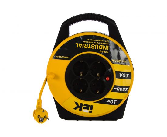 Удлинитель на катушке IEK 4х10м УК10 с термозащитой 3х1.0 Industrial WKP14-10-04-10 277734 – изображение 2