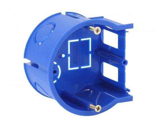 Концевой подрозетник ЭРА UniPost 68х45мм для твердых стен синий IP30 Б0039061 – изображение 2