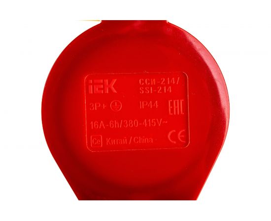 Кабельная розетка IEK 16A 3P+Е 380В IP44 214 ИЭК PSR22-016-4 9693472 – изображение 3
