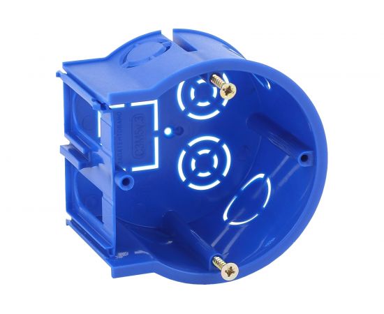 Концевой подрозетник ЭРА UniPost 68х45мм для твердых стен синий IP30 Б0039061 – изображение 3