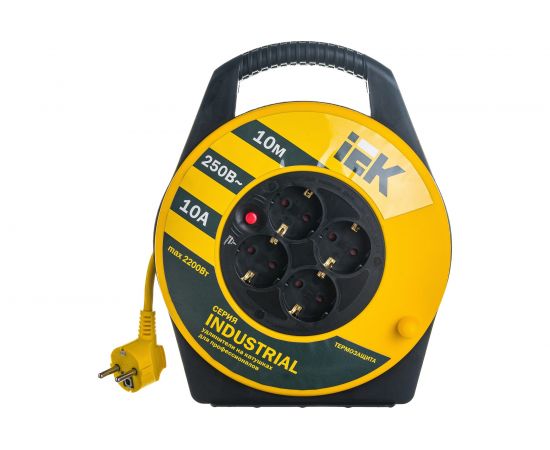 Удлинитель на катушке IEK 4х10м УК10 с термозащитой 3х1.0 Industrial WKP14-10-04-10 277734 – изображение 3