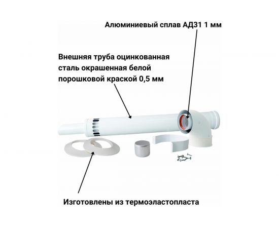 Комплект коаксиальный 60/100 мм для Ariston, Vaillant Прок ПР068476 – изображение 4