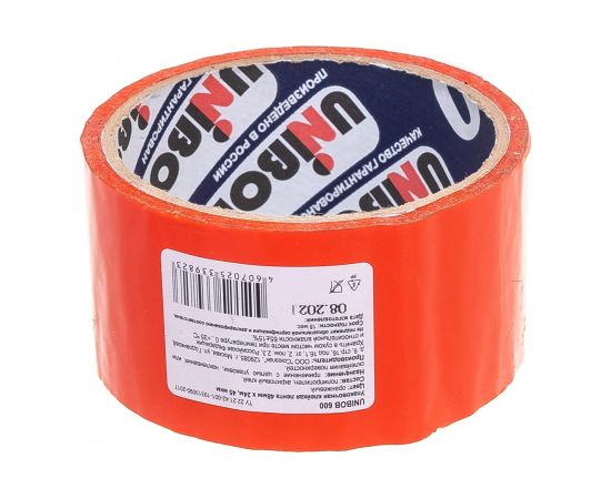 Упаковочная клейкая лента UNIBOB оранжевая 48 мм х 24 м, 45 мкм 214942 – изображение 5