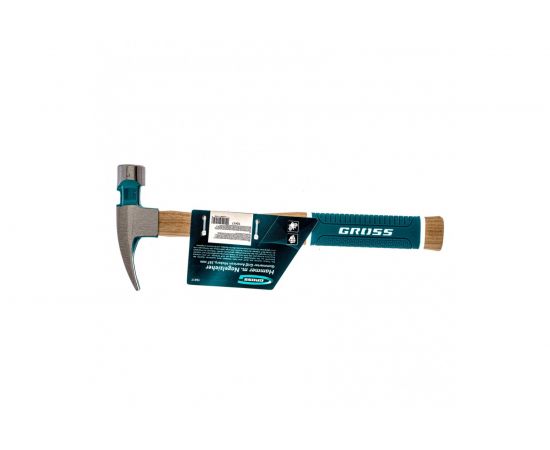 Молоток-гвоздодер GROSS American hickory 280г, угол 75, магнит, обрезиненная рукоятка 10417 – изображение 5