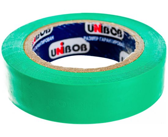 Изолента ПВХ UNIBOB 15 мм х 10 м, зеленая, 130 мкм 211769 