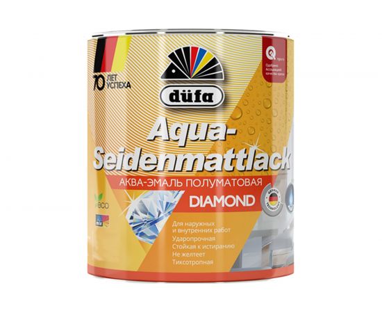 Эмаль Dufa AQUA-SEIDENMATTLACK аква полуматовая, белая 750 мл Н0000003470 