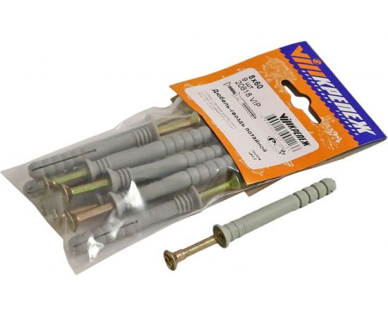 Потайной дюбель-гвоздь VIPкрепеж бортик, 8х60, 9 шт. 20818 VIP 