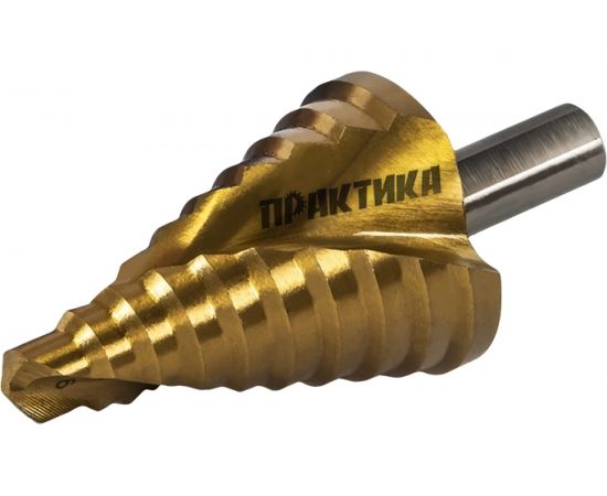 Сверло ступенчатое спиральное с кобальтовым покрытием по металлу (9-36 мм; шаг 3 мм; 3-х гран.хвост.10 мм) ПРАКТИКА 793-787 