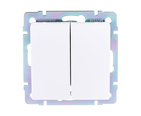 Проходной двухклавишный выключатель WERKEL W1122001, белый a051126 