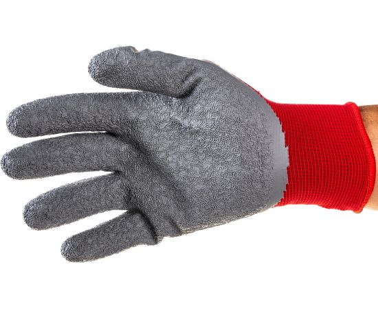 Перчатки СПЕЦ красные, нейлон, покрытие частичное латекс, р.9 31024016-9 