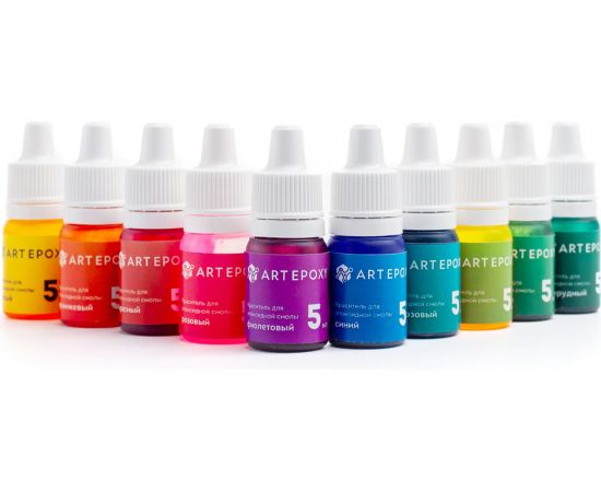 Набор жидких красителей для эпоксидной смолы ArtEpoxy 10 цветов по 5 мл 21612 