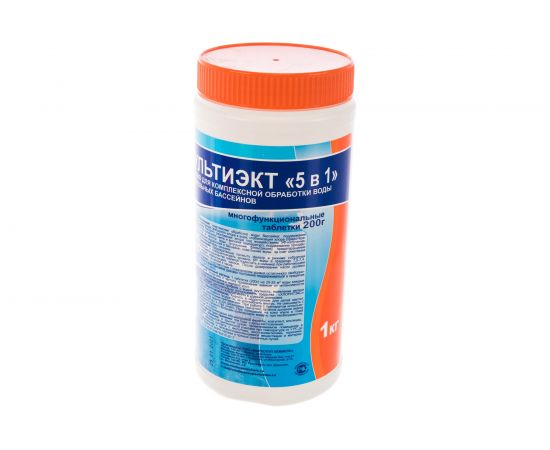 Комплексное средство для обеззараживания Маркопул Кемиклс МУЛЬТИЭКТ 5 в 1, 1кг, таблетки 200г М65 – изображение 2