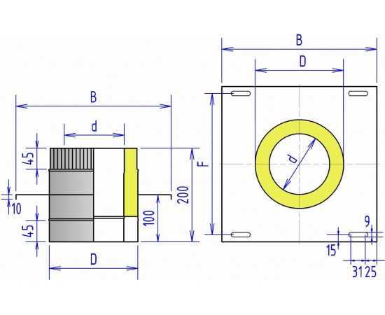 Опора 2О ФЕНИКС ДЫМОХОДЫ 115, 409 1.0, 200, 430 000000598 – изображение 2