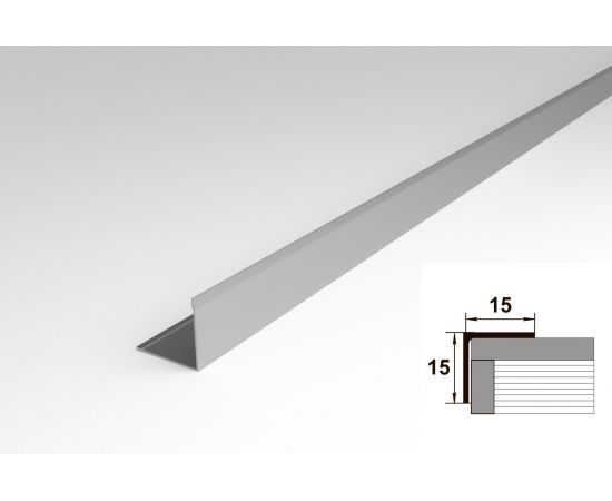 Угловой профиль ЛУКА алюминиевый, анодированный, 15х15х1 мм, 2,7 м, 5 шт./уп. серебро УТ000011877 – изображение 2