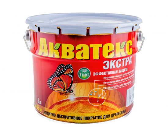 Защитно-декоративное покрытие для древесины Акватекс Экстра Белый 3 л 4 13846 – изображение 2