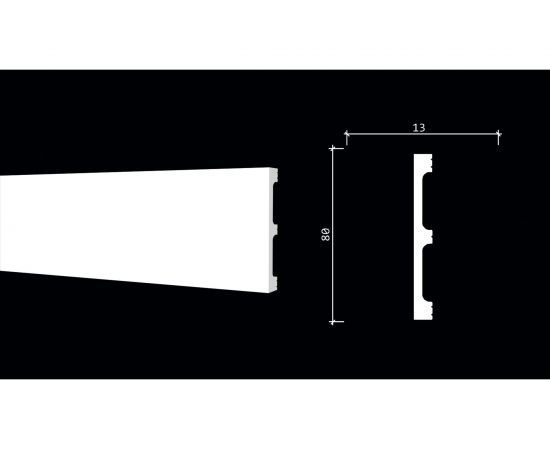 Напольный плинтус Decor-Dizayn ударопрочный влагостойкий под покраску 80Х13Х2000 мм DD708 – изображение 2