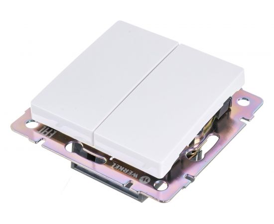 Проходной двухклавишный выключатель WERKEL W1122001, белый a051126 – изображение 2