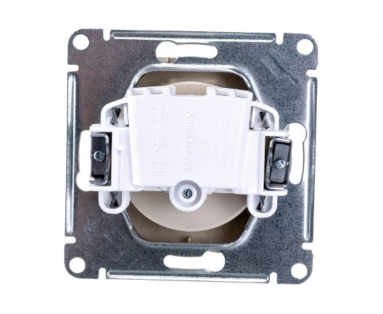 Механизм розетки Schneider Electric 1-м СП ATLAS DESIGN без заземления, 16А, шампань ATN000541 1240325 – изображение 2