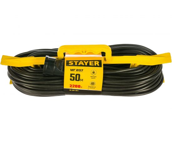 Удлинитель на рамке Stayer MF 207, 50 м, 2200 Вт, 1 гнездо, ПВС 2х0,75 мм2, 55018-50_z01 – изображение 2