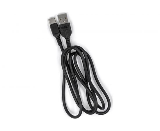 Кабель Mirex, USB 2.0 AM-Type-C 1 метр, 2.4A, чёрный, в коробке 13700-008T2BK – изображение 2
