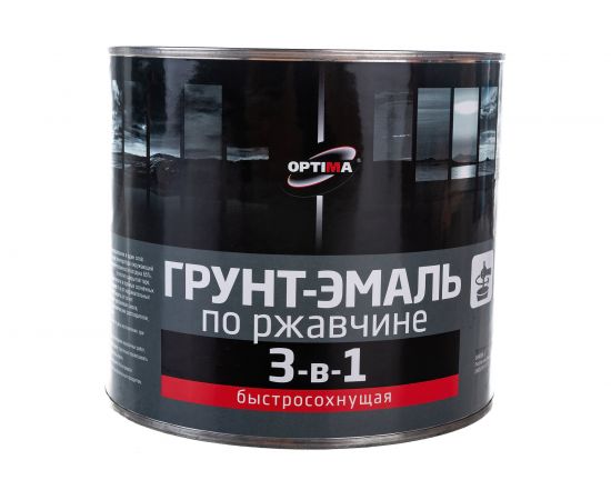 Быстросохнущая грунт-эмаль OPTIMA 3 в 1 1,7кг синяя 11598020 – изображение 2