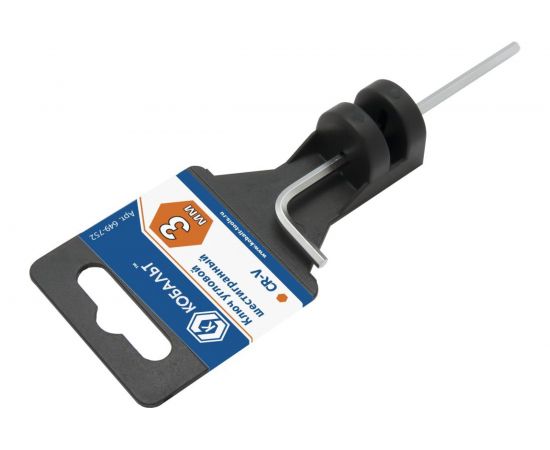Ключ угловой шестигранный 3 мм Cr-V КОБАЛЬТ 649-752 – изображение 2
