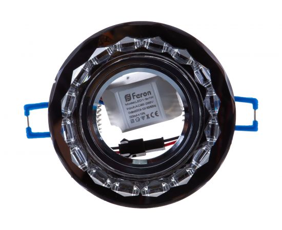 Встраиваемый потолочный светильник FERON со светодиод подсветкой, черный, прозрач, CD878 28822 – изображение 3