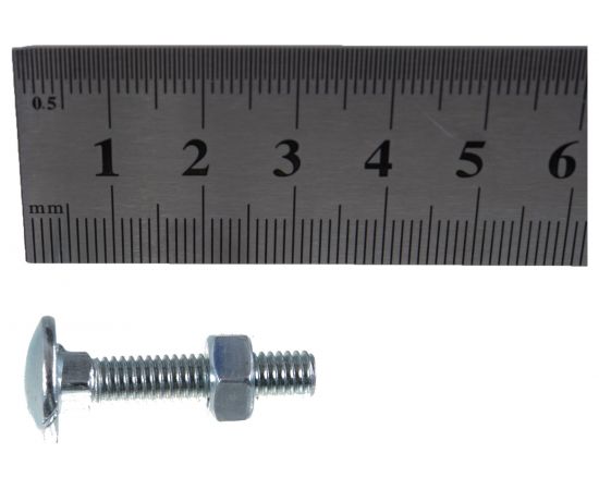 Болт Tech-Krep DIN603 мебельный оцинк. М6х30 с гайкой 10 шт 108761 – изображение 3