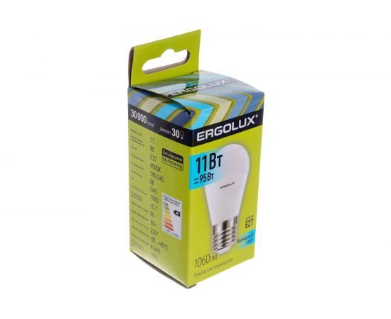 Электрическая светодиодная лампа Ergolux LED-G45-11W-E27-4K Шар 11Вт E27 4500K 13631 – изображение 4