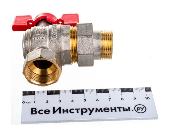 Шаровой кран угловой с американкой ROMMER 3/4"", ВН/НР, RBV-0006-0610220, RG008UB5BO3F41 – изображение 4