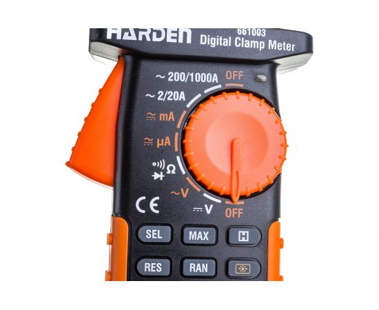 Цифровой мультиметр с токовыми клещами Harden охват губок 65 мм 661003 – изображение 4
