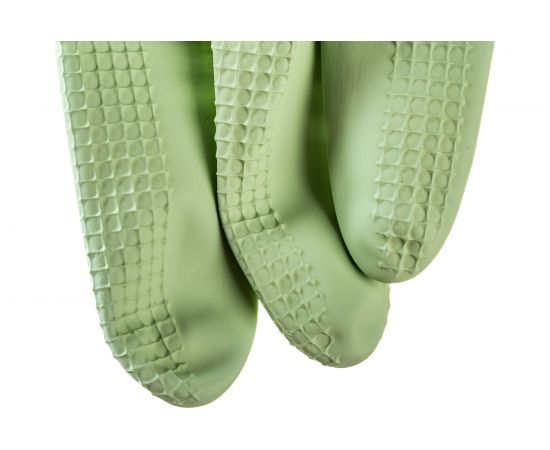 Латексные перчатки Рыжий кот с хлопковым напылением, зеленые, размер M 101279 – изображение 4