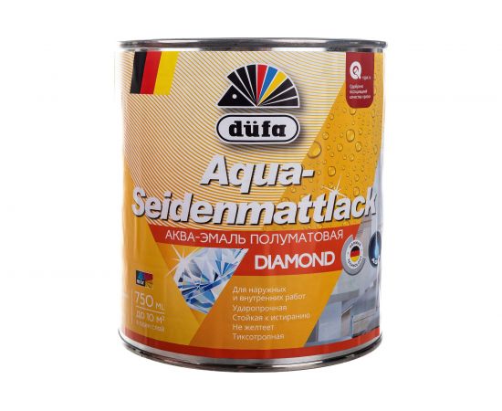Эмаль Dufa AQUA-SEIDENMATTLACK аква полуматовая, белая 750 мл Н0000003470 – изображение 4