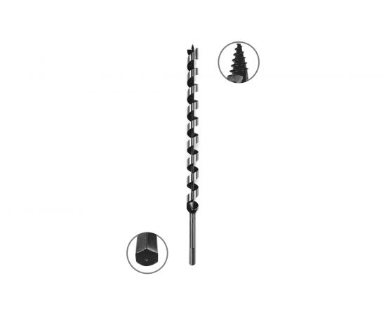 Сверло по дереву винтовое (24x460 мм; HEX) VIRA 552047 – изображение 4