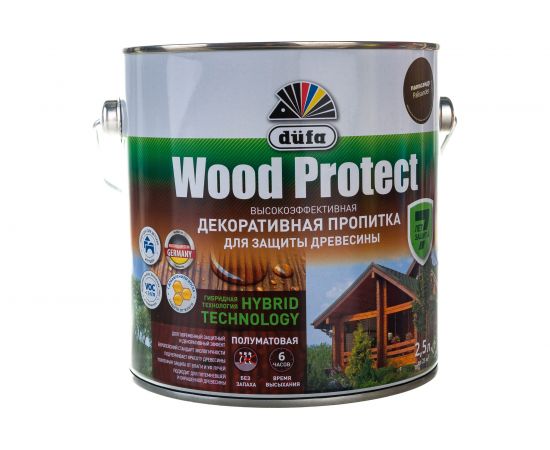 Пропитка для защиты древесины Dufa Wood Protect палисандр 2,5 л Н0000006651 – изображение 6