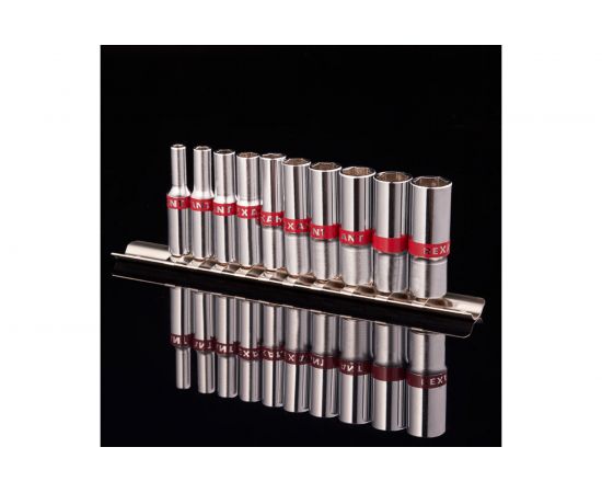 Набор удлиненных торцевых головок REXANT 1/4, шестигранные, CrV, 10 шт, 4-13 мм 12-8318 – изображение 8