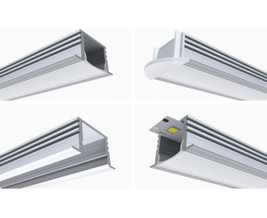 Алюминиевый врезной профиль Apeyron 12 мм глубокий для светодиодной ленты, 2 м 3012 08-12 – изображение 9